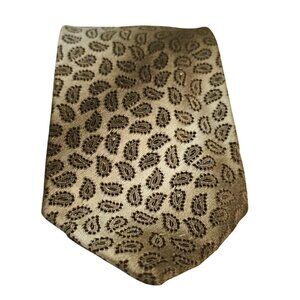 Botany 500 Mens Gold Brown Paisley Necktie Lux Preppy Elegant Business